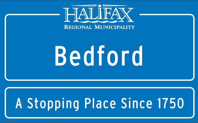 Bedford boundary sign