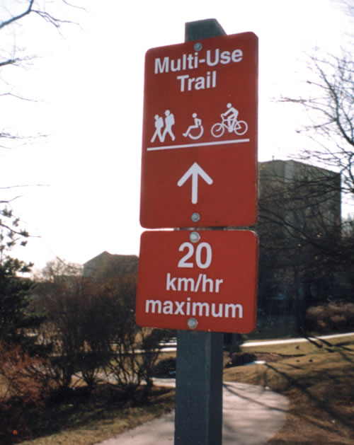 Multi-use trail sign in Dartmouth