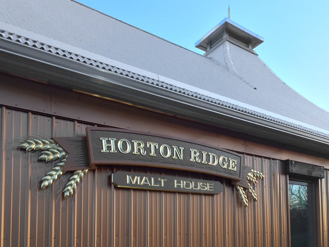 Carved sign for Horton Ridge Malt and Grain Co