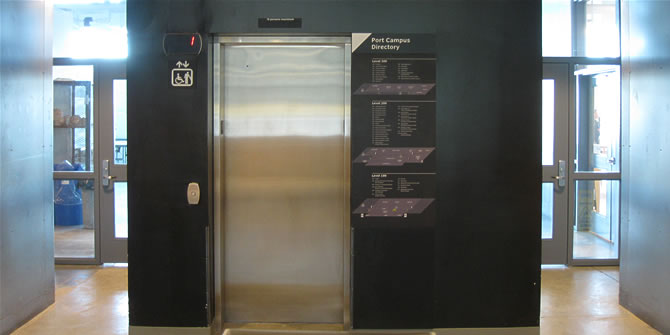 elevator signage