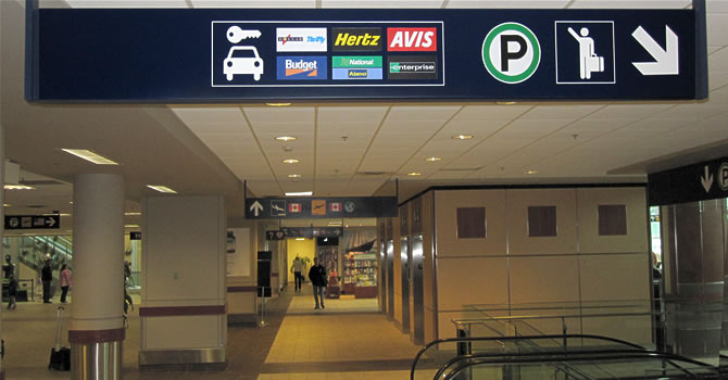 Signage within the terminal