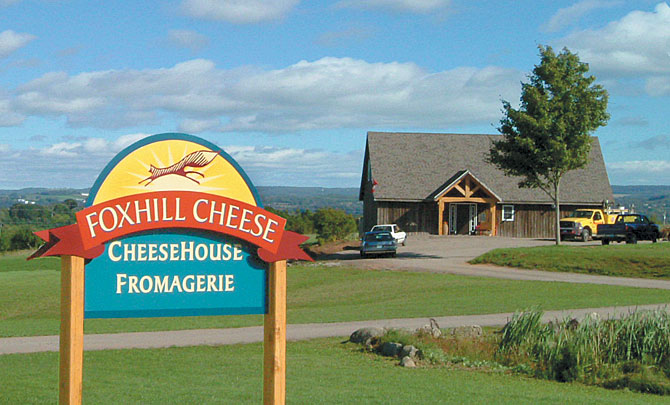 Sign in front of Foxhill Cheese House