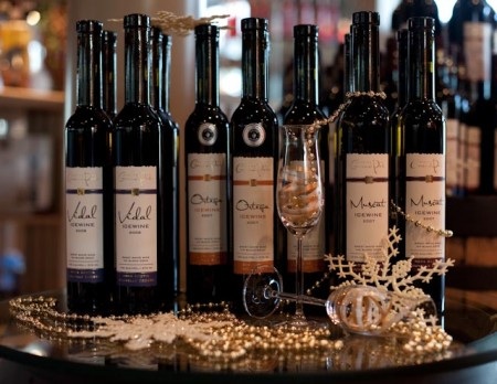 Icewine bottles with labels