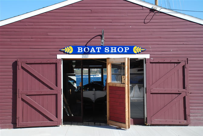 Boat Shop with sign